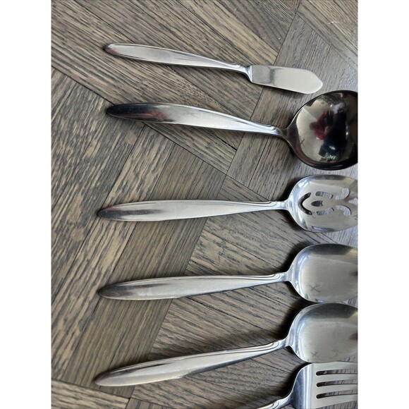 Oneidacraft Deluxe Stainless - DELMAR TAPER - LOT OF 6 SERVING PIECES - Picture 3 of 7